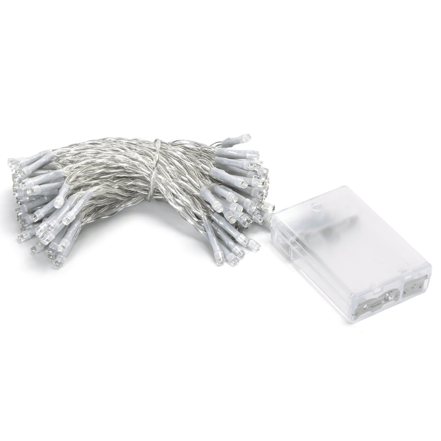 Aigostar - LED коледна гирлянда 100xLED/3xAA 10,3m студено бяло