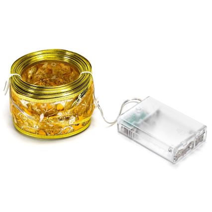 Aigostar - LED коледен гирлянд, 100xLED/3xAA, 10 m, топло бяло, златист