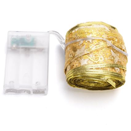 Aigostar - LED коледен гирлянд, 100xLED/3xAA, 10 m, топло бяло, златист