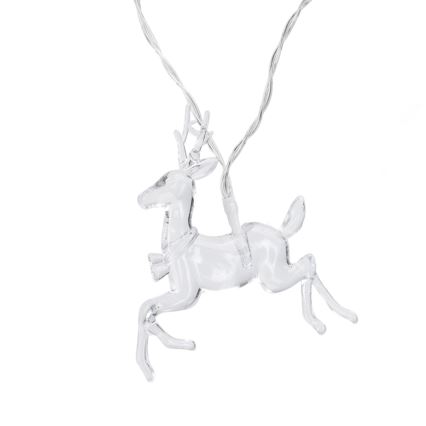 Aigostar - LED коледна гирлянда 10xLED/3xAA 1,5m топла бяла с елени