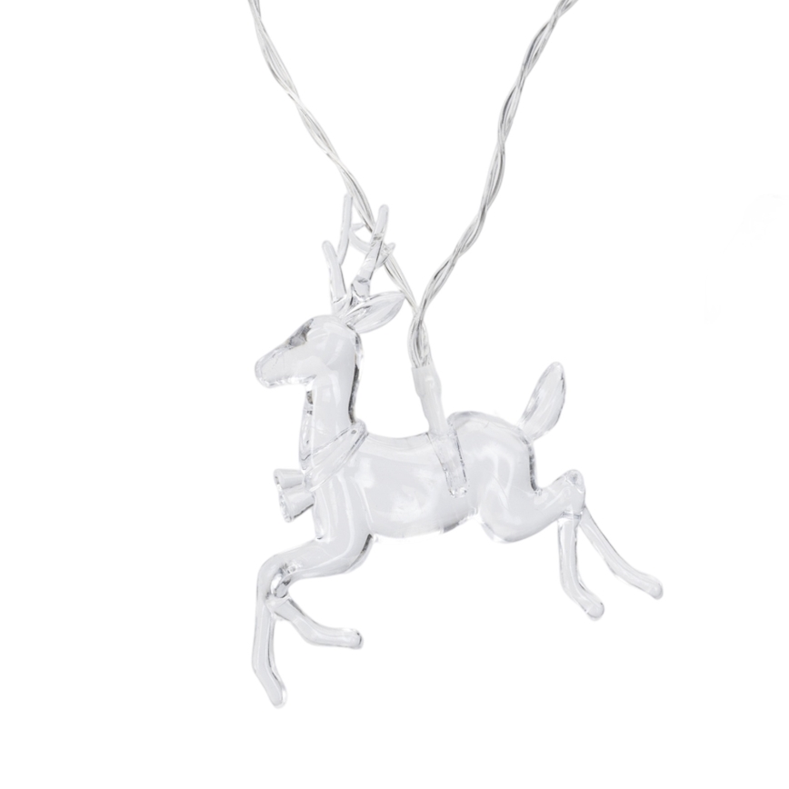 Aigostar - LED коледна гирлянда 10xLED/3xAA 1,5m топла бяла с елени