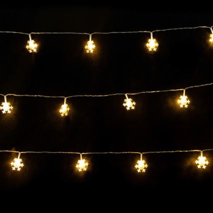 Aigostar - LED Коледна гирлянда 10xLED/3xAA 1,5m топла бяла снежинки