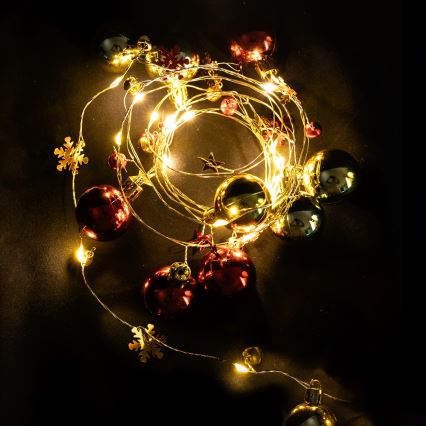 Aigostar - LED коледна гирлянда 20xLED/3xAA 2m топла бяла