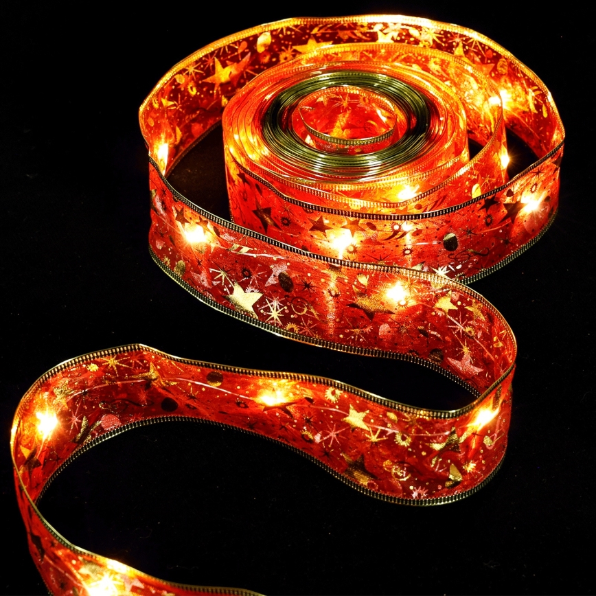 Aigostar - LED коледна гирлянда 50xLED/3xAA 5m топла бяла червена