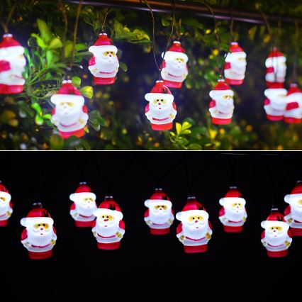 Aigostar - LED коледна соларна гирлянда 10xLED/3,8 m IP44 студена бяла 400 mAh