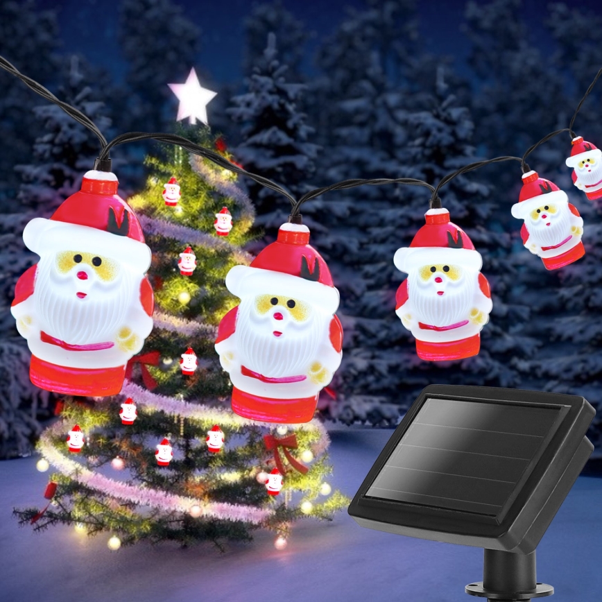 Aigostar - LED коледна соларна гирлянда 10xLED/3,8 m IP44 студена бяла 400 mAh