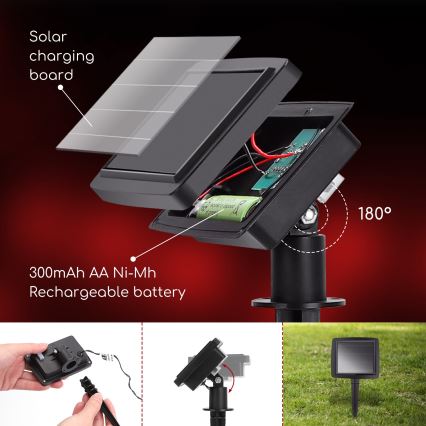 Aigostar - LED коледна соларна гирлянда 10xLED/3,8 m IP44 студена бяла 400 mAh