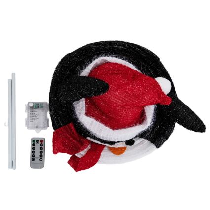 Aigostar - LED коледна външна декорация 50xLED/3xAA 0,7m IP44 пингвин + дистанционно управление