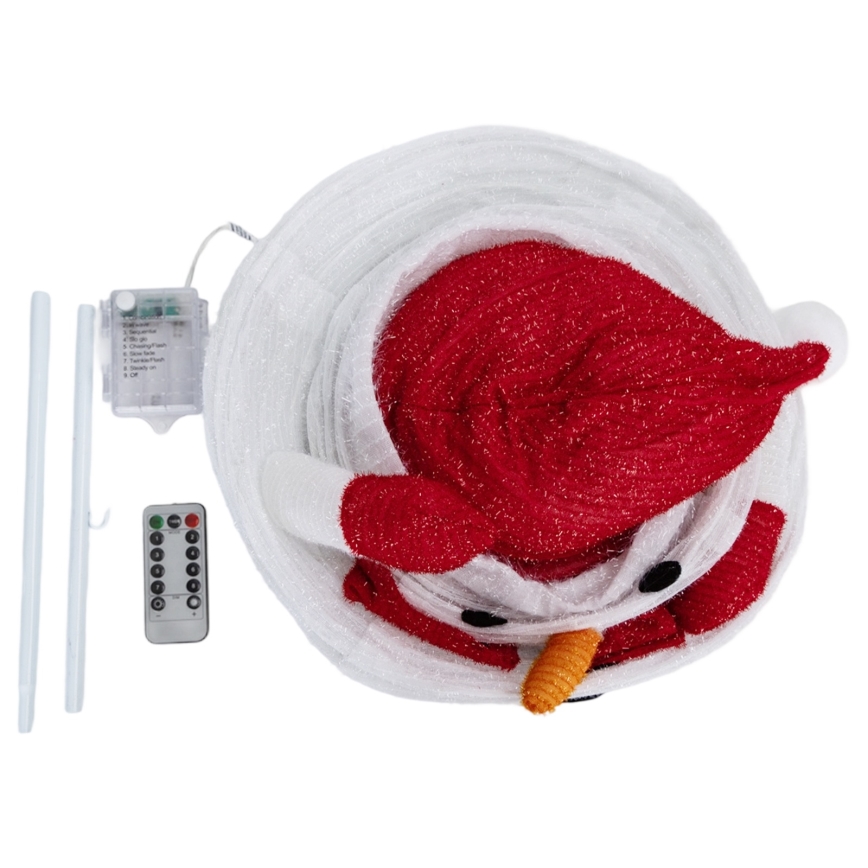 Aigostar - LED коледна външна декорация 50xLED/3xAA 0,7m IP44 снежен човек + дистанционно управление