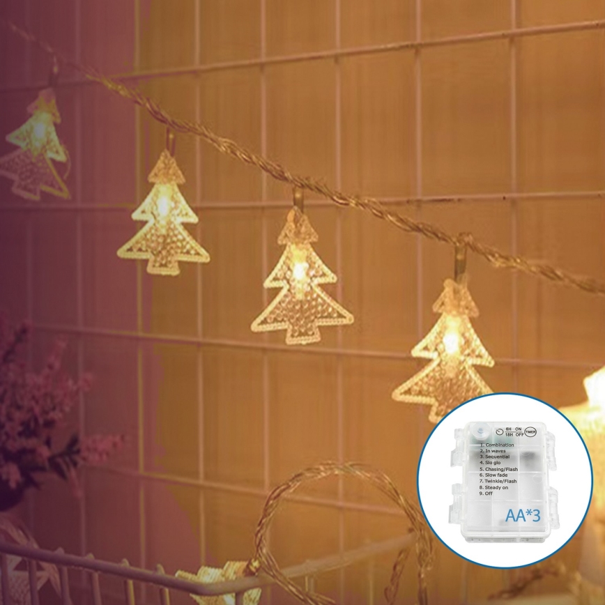 Aigostar - LED Коледни лампички 20xLED/3xAA 3,3 м дървета