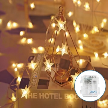 Aigostar - LED Коледни лампички 20xLED/3xAA 3,3 м звезди