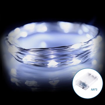 Aigostar - LED Коледни лампички 50xLED/3xAA 5,3 м студено бял