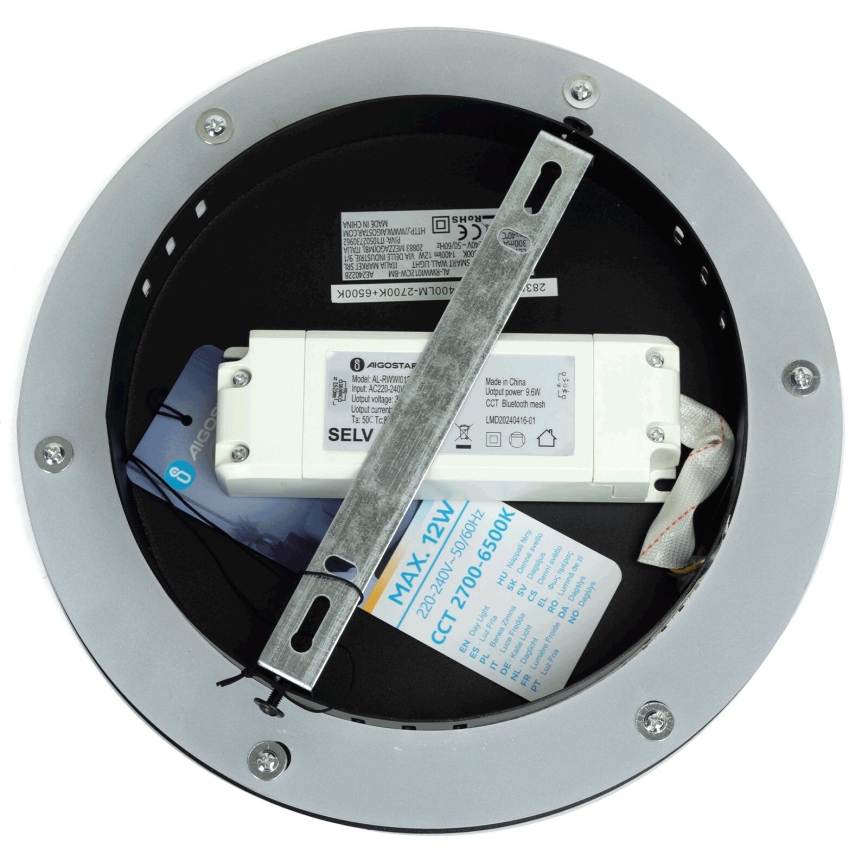 Aigostar - LED регулируемо стенен осветител MESH Smart LED/12W/230V 2700-6500K черен