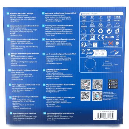 Aigostar - LED регулируемо стенен осветител MESH Smart LED/12W/230V 2700-6500K черен