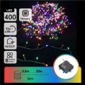Aigostar - Многоцветна LED външна коледна гирлянда, 400 LED, 8 режима, 4xAA, 20,3 m, IP44