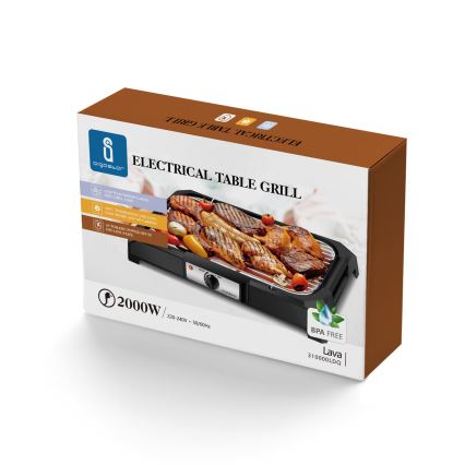 Aigostar - Настолен електрически грил 2000W/230V