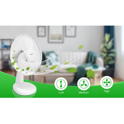 Aigostar - Настолен вентилатор 35W/230V 34 cм бял