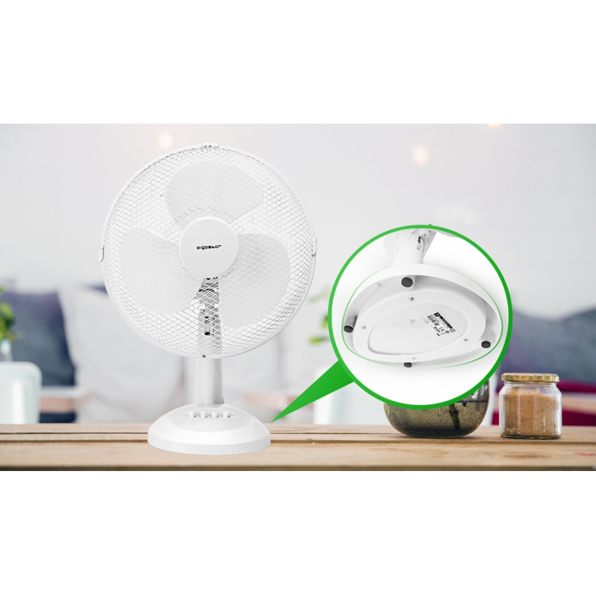 Aigostar - Настолен вентилатор 35W/230V 34 cм бял