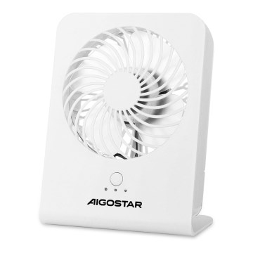 Aigostar - Настолен вентилатор 5W/5V бял