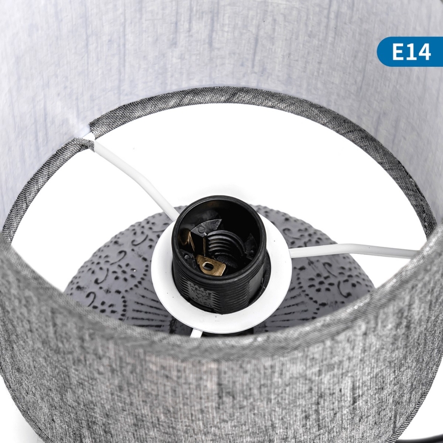 Aigostar - Настолна лампа 1xE14/40W/230V сив
