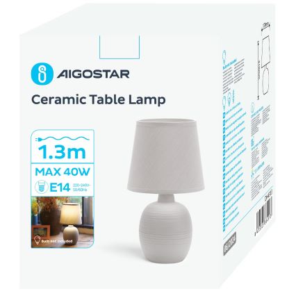 Aigostar - Настолна лампа 1xE14/40W/230V сив