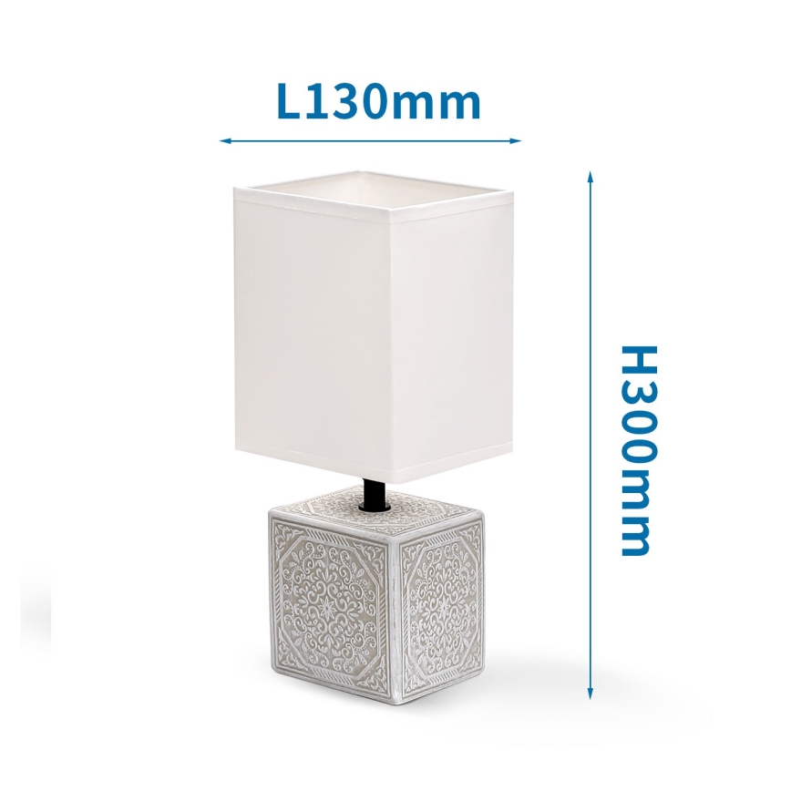 Aigostar - Настолна лампа 1xE14/40W/230V сива/бяла