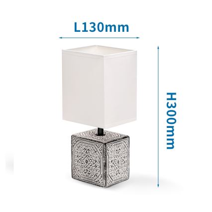 Aigostar - Настолна лампа 1xE14/40W/230V сива/бяла