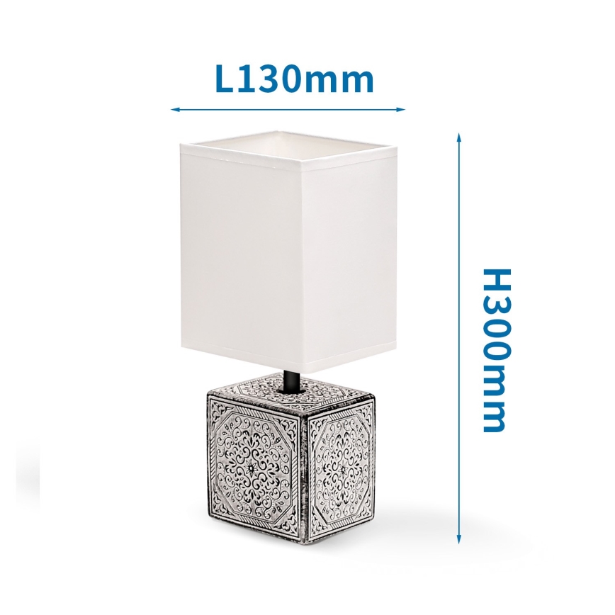 Aigostar - Настолна лампа 1xE14/40W/230V сива/бяла