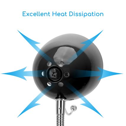 Aigostar - Настолна лампа 1xE27/36W/230V черен/лъскав хром