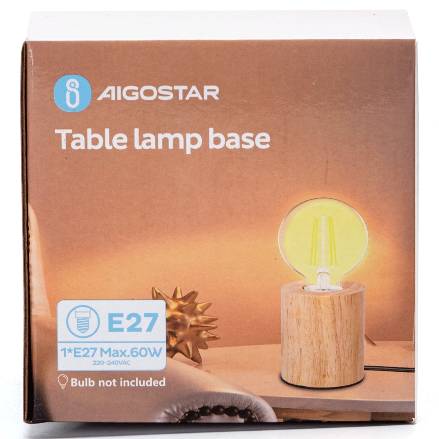 Aigostar - Настолна лампа 1xE27/60W/230V бежов