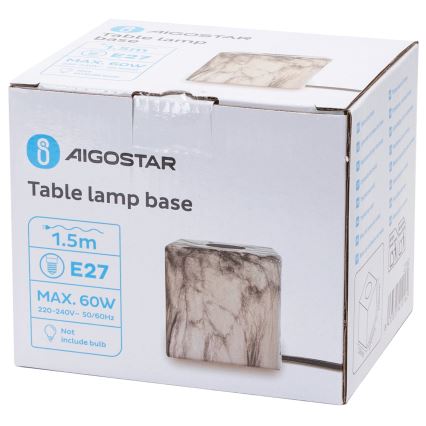 Aigostar - Настолна лампа 1xE27/60W/230V бял/сив