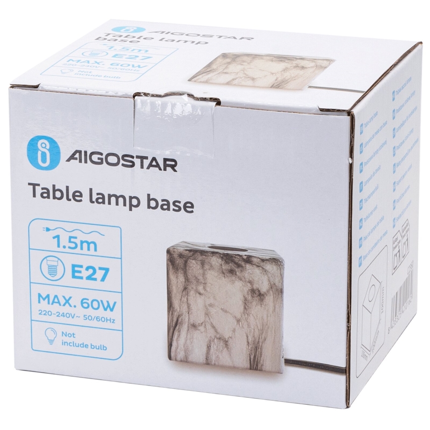 Aigostar - Настолна лампа 1xE27/60W/230V бял/сив