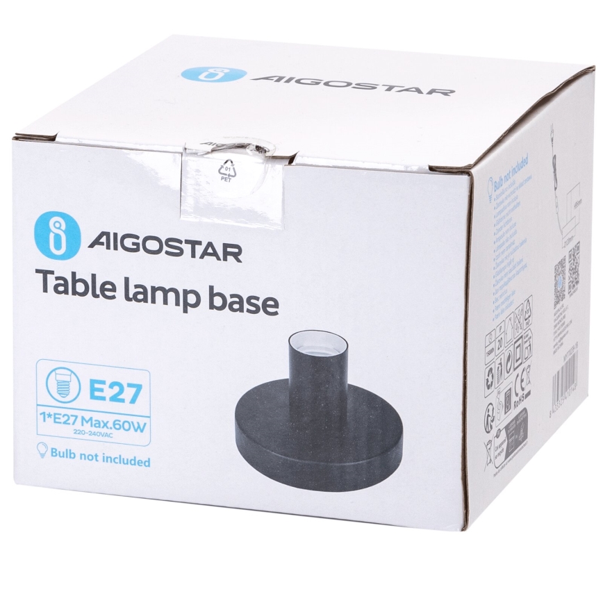 Aigostar - Настолна лампа 1xE27/60W/230V черен