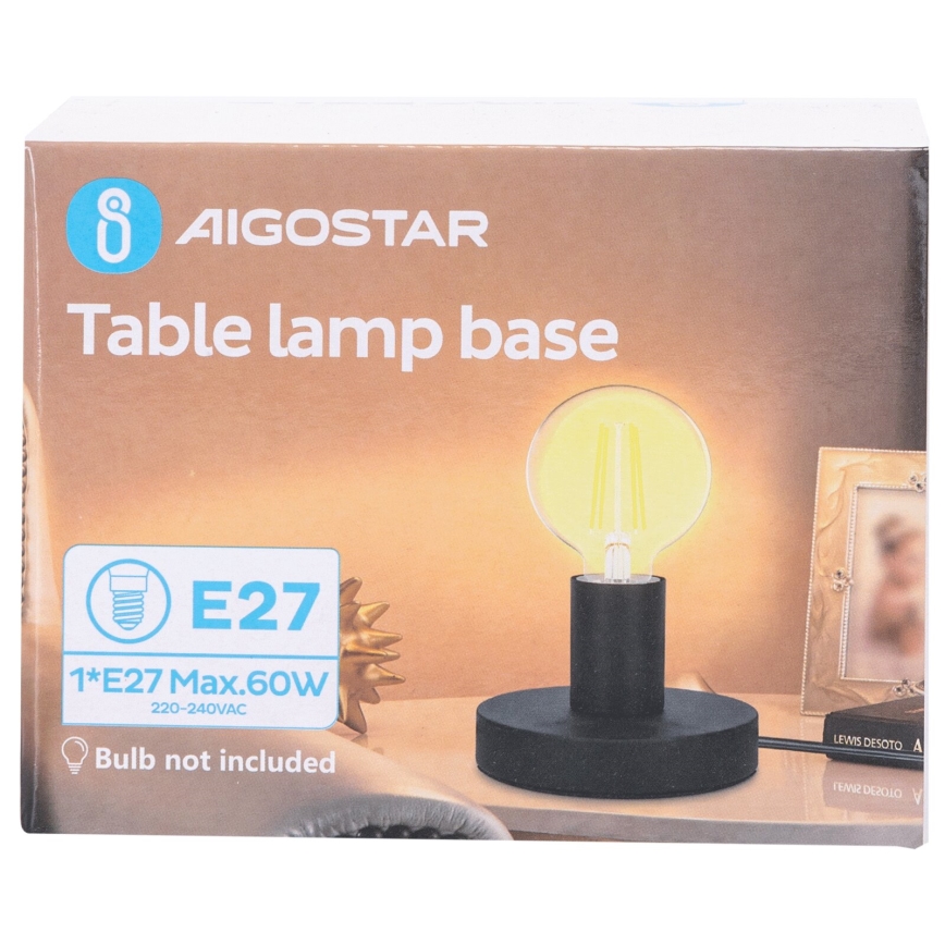 Aigostar - Настолна лампа 1xE27/60W/230V черен