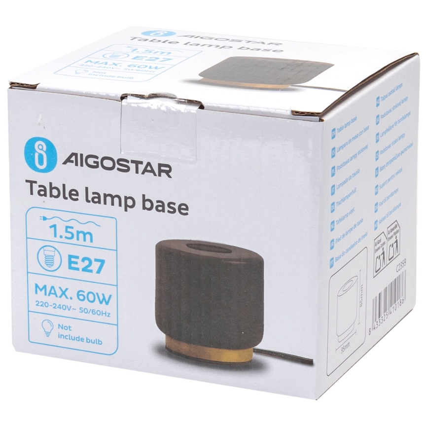 Aigostar - Настолна лампа 1xE27/60W/230V черен