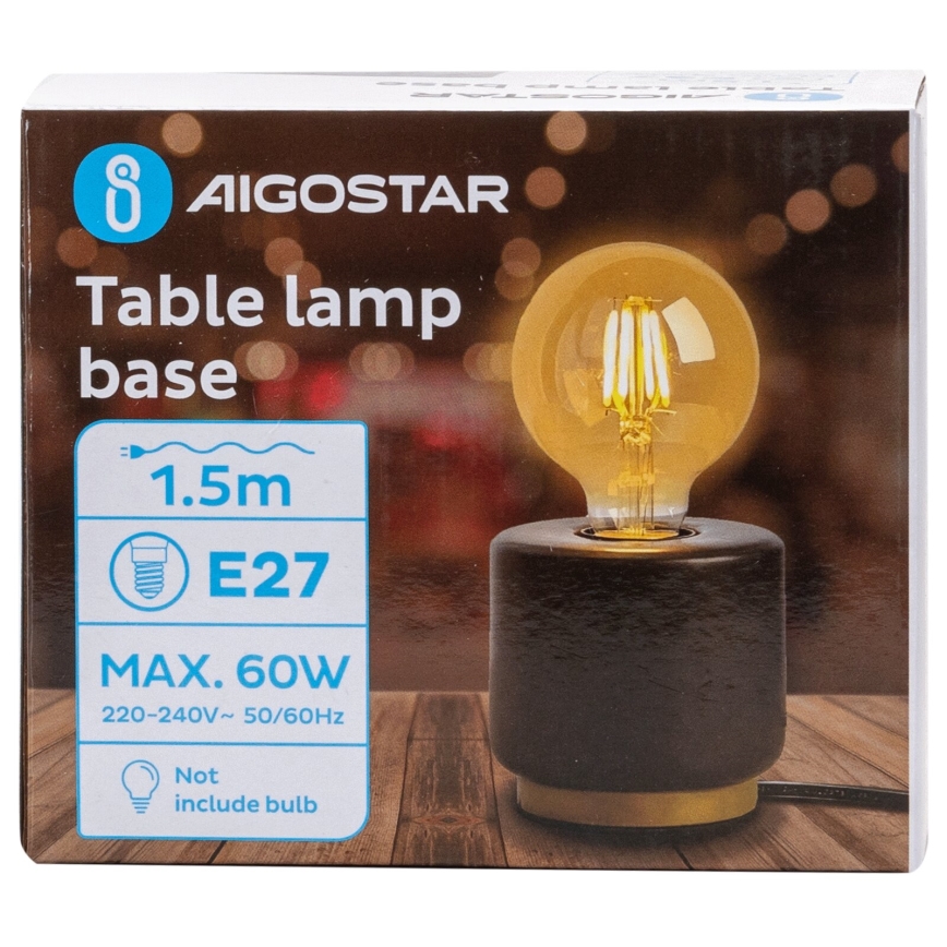 Aigostar - Настолна лампа 1xE27/60W/230V черен