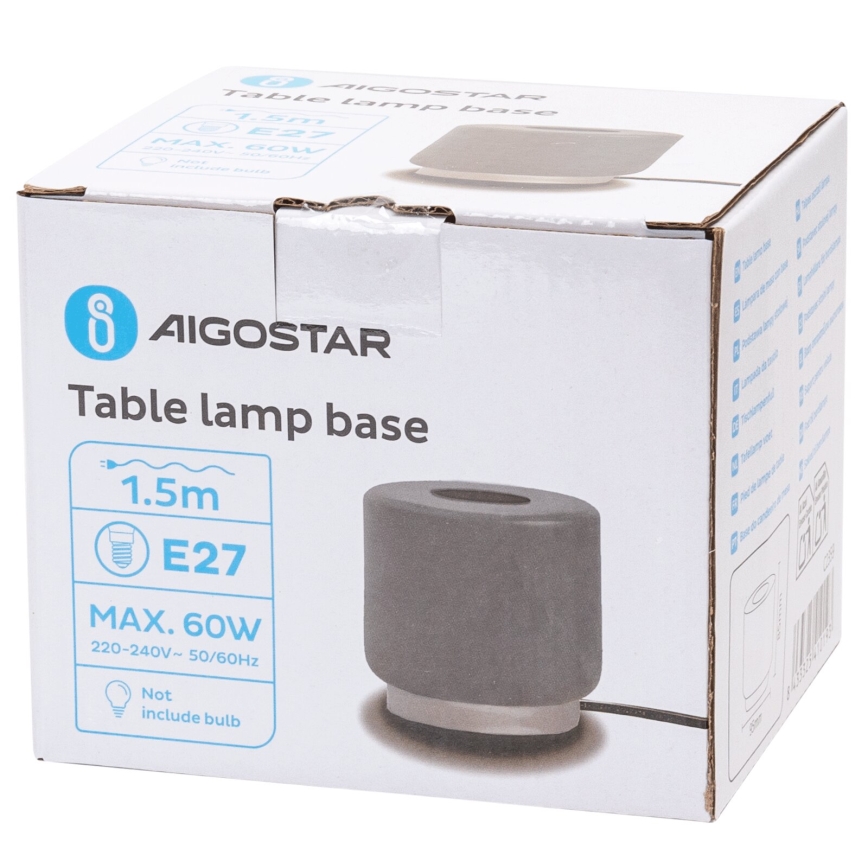 Aigostar - Настолна лампа 1xE27/60W/230V сив
