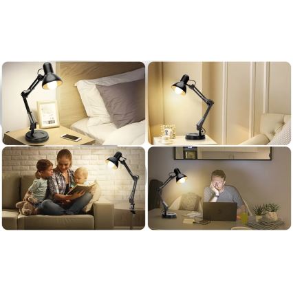 Aigostar - Настолна лампа 2в1 1xE27/40W/230V черен