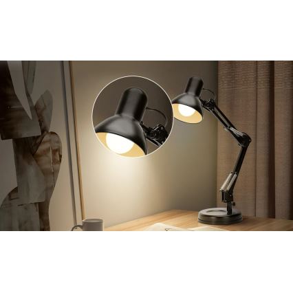 Aigostar - Настолна лампа 2в1 1xE27/40W/230V черен