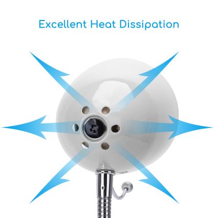 Aigostar -  Настолна лампа с щипка 1xE27/11W/230V бял/лъскав хром