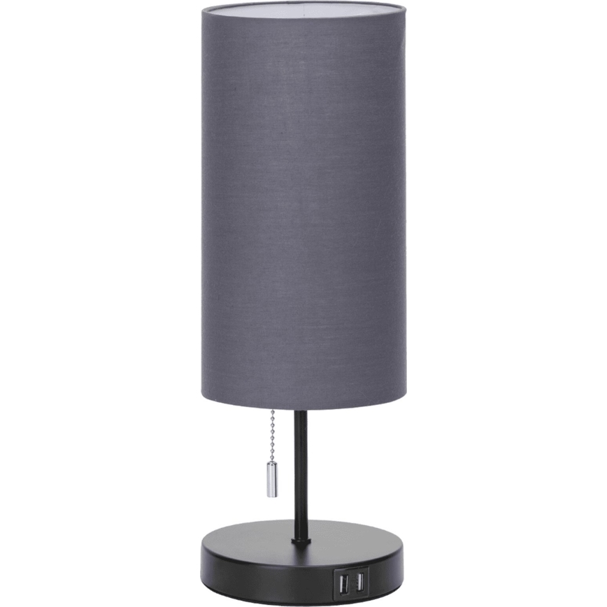 Aigostar - Настолна лампа с USB порт 1xE27/40W/230V черен