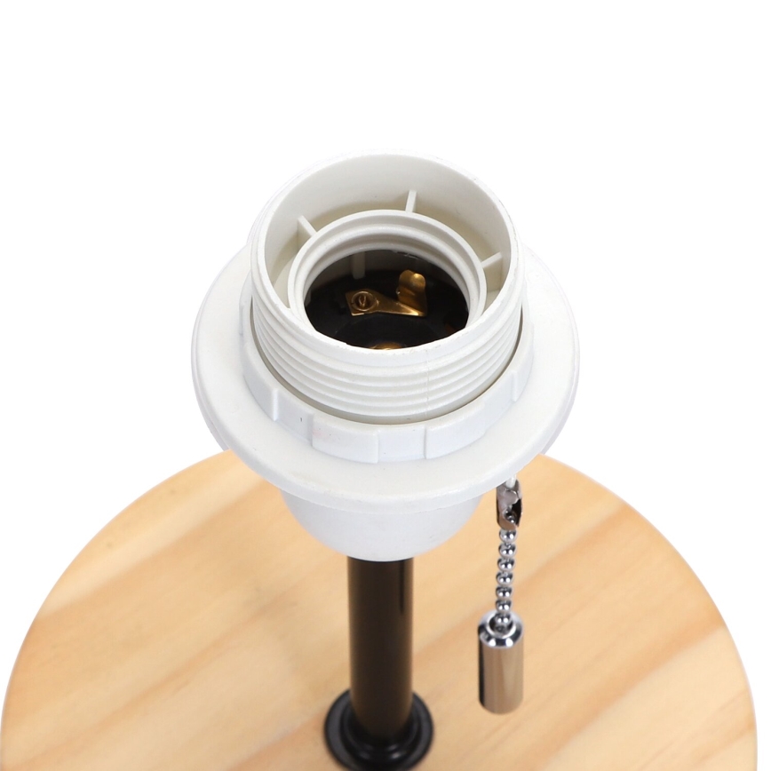 Aigostar - Настолна лампа с USB порт 1xE27/40W/230V черна/кремава