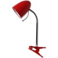 Aigostar -  Настолна лампа с щипка 1xE27/36W/230V червена/хром