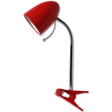 Aigostar -  Настолна лампа с щипка 1xE27/36W/230V червена/хром