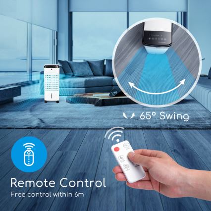 Aigostar - Охладител на въздух 60W/230V бял/черен + дистанционно управление