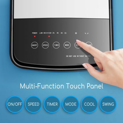 Aigostar - Охладител на въздух 60W/230V бял/черен + дистанционно управление