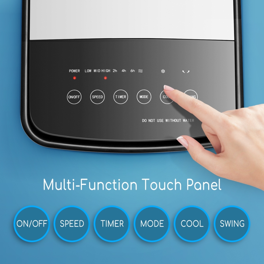 Aigostar - Охладител на въздух 60W/230V бял/черен + дистанционно управление