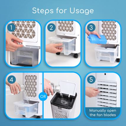 Aigostar - Охладител на въздух 60W/230V бял/черен + дистанционно управление