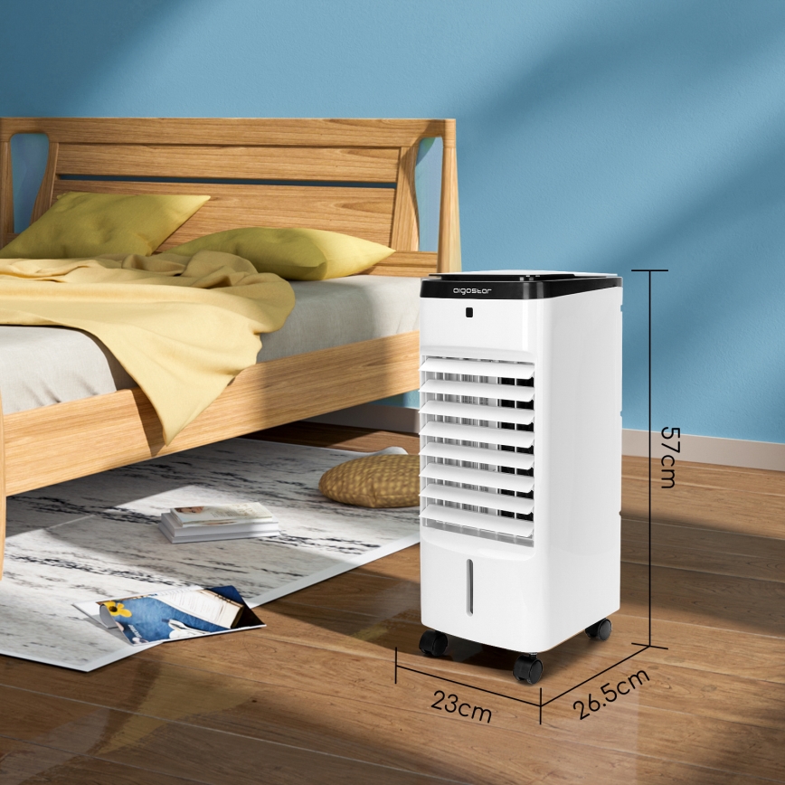 Aigostar - Охладител за въздух 60W/230V бял/черен + дистанционно управление