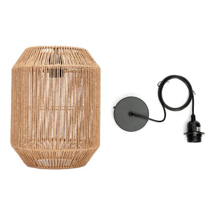 Aigostar - Пендел на кабел 1xE27/60W/230V бежов, диаметър 23 см